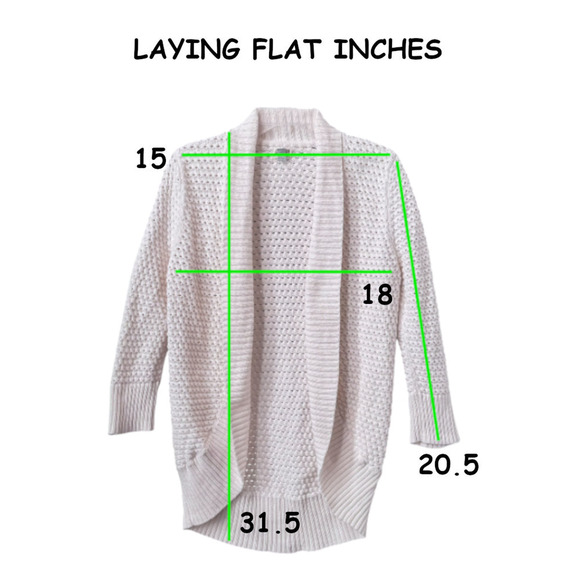 Converse One Star Knit Womens Large Open Front Cardigan Ivory 3/4 Sleeve Cotton - Picture 3 of 8